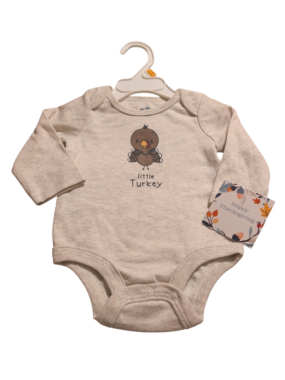 🌸 Little Turkey Baby Bodysuit NWT in Oatmeal 3-6 Month Onesie